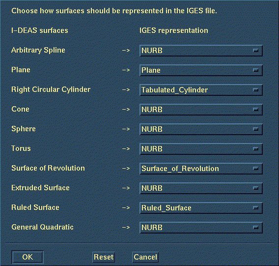 CoCreate CAD - CAD Recommended IGES settings